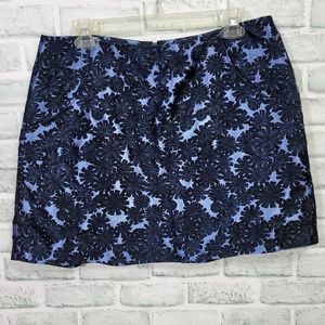 Vera Wang Lavender‎ Label Womens 10 Blue Black Floral Brocade Aline Mini Skirt